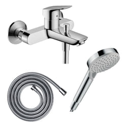 Pack mitigeur bain douche mécanique Logis + Flexible Metaflex + Pommeau Vernis Blend 100 EcoSmart 2jets chromé
