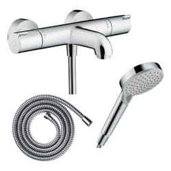 Pack mitigeur bain thermostatique Ecostat 1001CL + Flexible Metaflex + Pommeau Vernis Blend 100 EcoSmart 2jets chromé