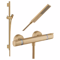 Les caractéristiques du mitigeur douche thermostatique HANSGROHE Ecostat Comfort Care bronze brossé : - 1 sortie = 1 fonction ...