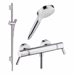 Les caractéristiques du mitigeur douche thermostatique HANSGROHE Ecostat Comfort Care chromé : gros caractères pour plus de c ...