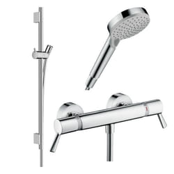Pack mitigeur douche thermostatique Ecostat Comfort Care +Barre UnicaS Puro +flexible+ Pommeau Vernis Blend Vario chromé