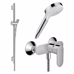 Consommation réduite d'eau : mitigeur de douche de hansgrohe, montage apparent, avec deux débits Avec son design élégant, le  ...