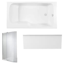 Pack baignoire bain douche 170 x 90 Jacob Delafon Malice version droite + tablier en niche + pare bain