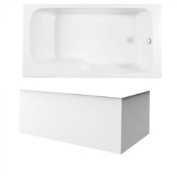 Pack baignoire bain douche 160 x 85 Jacob Delafon Malice version droite + tablier en angle