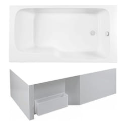 Pack baignoire bain douche 160 x 85 Malice version droite + tablier bain douche Malice + boîte de rangement