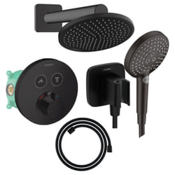 Colonne de douche encastrée thermostatique Hansgrohe ShowerSelect s Douche Vernis s Flexible Designflex Douchette Raindance s noir