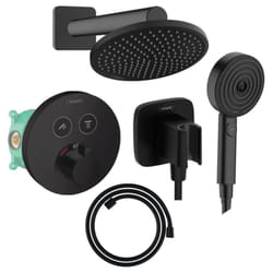 Colonne de douche encastrée thermostatique Hansgrohe ShowerSelect s Douche Vernis s Flexible Designflex Douchette Pulsify noir