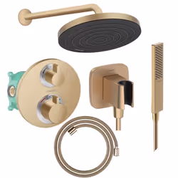 Colonne de douche thermostatique Ecostat S Douche de tête Pulsify S Flexible Designflex Douchette Pulsify E  bronze