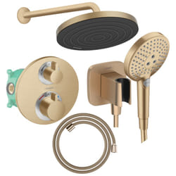 Colonne douche thermostatique Hansgrohe Ecostat s Douche de tête Pulsify s Flexible Designflex Douchette Raindance Select s bronze