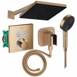 Découvrez les composants de votre colonne de douche encastrable HANSGROHE Douche de tête, Douchette, Mitigeur thermostatique, ...