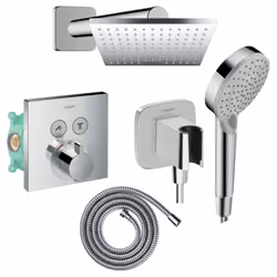 Les avantages de la colonne de douche encastrée thermostatique HANSGROHE ShowerSelect E Douche de tête Vernis Shape Flexible ...