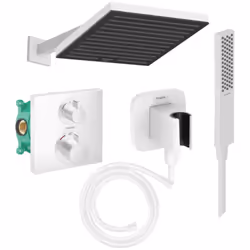 Découvrez les composants de votre colonne de douche encastrable HANSGROHE Douche de tête, Douchette, Mitigeur thermostatique, ...