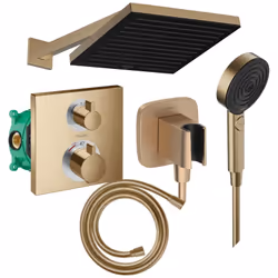 Découvrez les composants de votre colonne de douche encastrable HANSGROHE Douche de tête, Douchette, Mitigeur thermostatique, ...