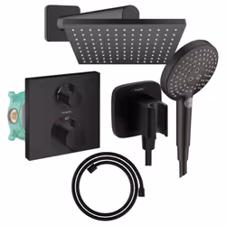 Découvrez les composants de votre colonne de douche encastrable HANSGROHE Douche de tête, Douchette, Mitigeur thermostatique, ...
