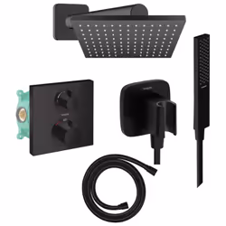 Découvrez les composants de votre colonne de douche encastrable HANSGROHE Douche de tête, Douchette, Mitigeur thermostatique, ...