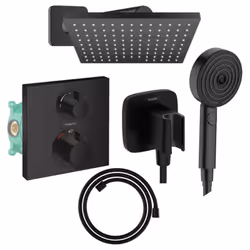 Découvrez les composants de votre colonne de douche encastrable HANSGROHE Douche de tête, Douchette, Mitigeur thermostatique, ...