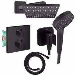 Découvrez les composants de votre colonne de douche encastrable HANSGROHE Douche de tête, Douchette, Mitigeur thermostatique, ...
