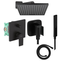 Colonne de douche encastrée mécanique Hansgrohe Vernis Shape Douche de tête Vernis Shape Flexible Isiflex Douchette PulsifyE noir