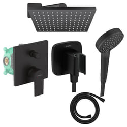 Colonne de douche encastrée mécanique Hansgrohe Vernis Shape Douche de tête Vernis Shape Flexible Isiflex Douchette Vernis noir