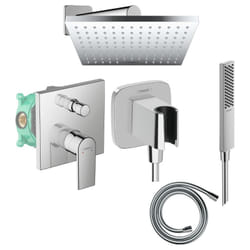 Hansgrohe - Colonne de douche encastrée mécanique Vernis Shape Flexible Isiflex Douchette PulsifyE chromé