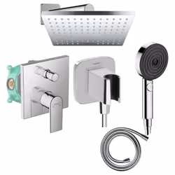 Les avantages de la colonne de douche encastrée mécanique HANSGROHE Vernis Shape Douche de tête Vernis Shape Flexible Isiflex ...