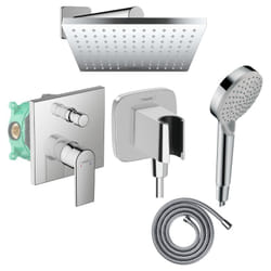 Hansgrohe - Colonne de douche mécanique Vernis Shape Douche de tête Vernis Shape Flexible Métaflex Douchette Vernis Blend chromé