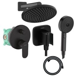 Colonne de douche encastrée mécanique Hansgrohe Vernis Blend Douche de tête Crometta Flexible Designflex Douchette Pulsify noir