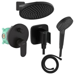 Colonne de douche encastrée mécanique Hansgrohe Vernis Blend Douche de tête Crometta Flexible Isiflex Douchette Vernis Blend noir