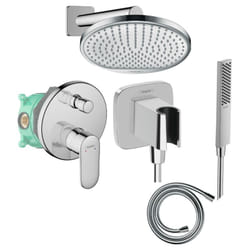 Colonne de douche encastrée mécanique HANSGROHE Vernis Blend Douche de tête Crometta Flexible Isiflex Douchette PulsifyE chromé