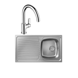 Evier 1 bac S21 inox + robinet de cuisine Vernis Blend M35 210 chromé