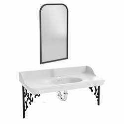 Pack plan vasque suspendu Cléo 1890 + miroir + siphon chromé