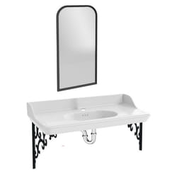Pack plan vasque suspendu Cléo 1890 + miroir + siphon chromé