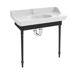Console Cléo 1889 avec plan vasque 3 trous + siphon chromé