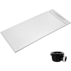 Jacob Delafon - Receveur de douche antidérapant 100 x 80 Flight Neus rectangle blanc + bonde + capot