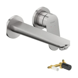 Duravit - Mitigeur lavabo encastré Wave inox brossé + corps encastré