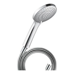 Pommeau de douche 3 jets Universal avec curseur chromé + flexible de douche