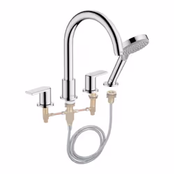 Les avantages du mélangeur bain douche 4 trous HANSGROHE Vernis Shape chromé + corps d'encastrement Un ensemble pour le bain  ...