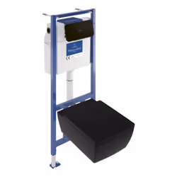 Pack WC suspendu sans bride  Memento 2.0 + bâti support + plaque Pure Black