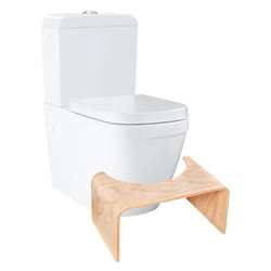 Wc à poser sans bride Grohe Euro Ceramic + Tabouret physiologique Bois