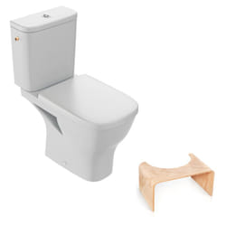 Wc à poser sans bride Jacob Delafon Struktura + abattant + Tabouret physiologique bois