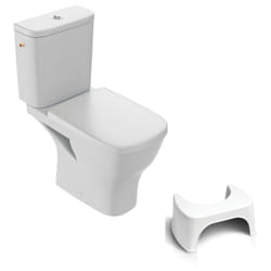 Wc à poser sans bride Jacob Delafon Struktura + abattant + Tabouret physiologique blanc