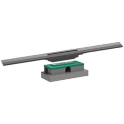 Caniveau de douche Hansgrohe RainDrain Flex 80 Noir chromé brossé + Corps encastré à faible hauteur