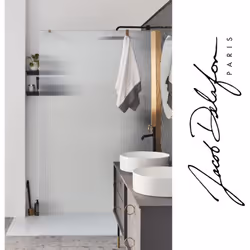 Paroi de douche Contra flute 120cm + kit profilé Laiton brossé