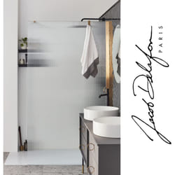 Paroi de douche Contra flute 120cm + kit profilé Laiton brossé