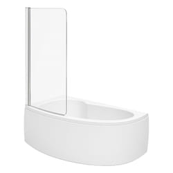 Pack baignoire d'angle 150 x 100 cm Jacob Delafon Micromega Duo version gauche + tablier de baignoire + pare bain