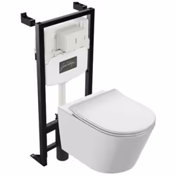 Avantage du Pack WC suspendu Bastille Pack complet : cuvette, bâti-support et plaque Nettoyage facile : cuvette sans bride Éc ...
