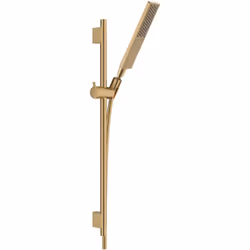 Ensemble barre de douche Unica S Puro + Flexible + Pommeau de douche Pulsify E Bronze Brossé
