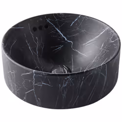 Vasque ronde à poser Vox marbre noir orage + bonde