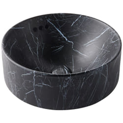 Vasque ronde à poser Vox marbre noir orage + bonde