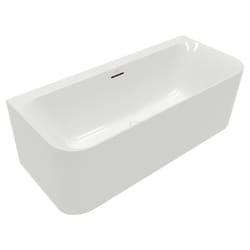Villeroy&boch - Baignoire murale semi-îlot Loop & Friends avec bonde blanche et trop-plein chromé